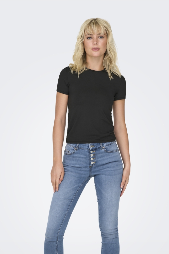 ONLEA S/S TOP O-NECK JRS NOOS 15331595 BLACK